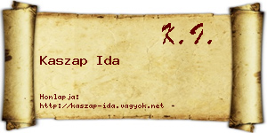 Kaszap Ida névjegykártya